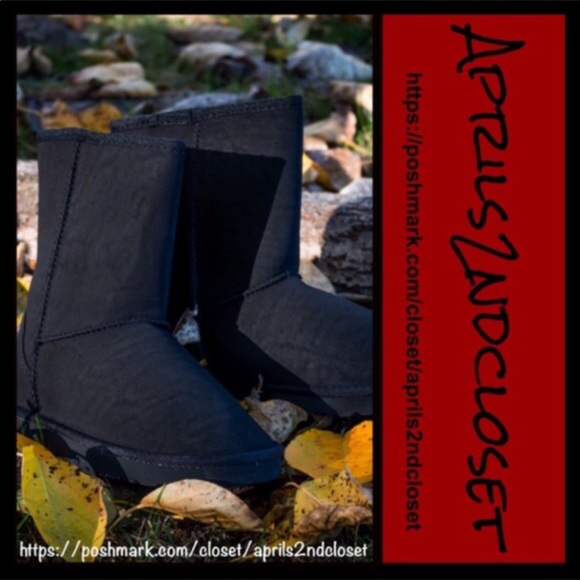 BLACK FAUX SUEDE BOOTIES COZY LINED BOOTS A3C - Picture 7 of 8